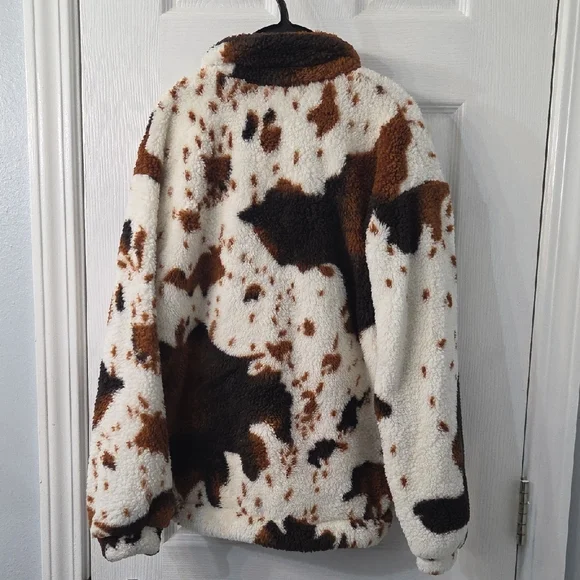 Cozy Kids' Faux Fur Jacket - Brown and White - Picture 3 of 4